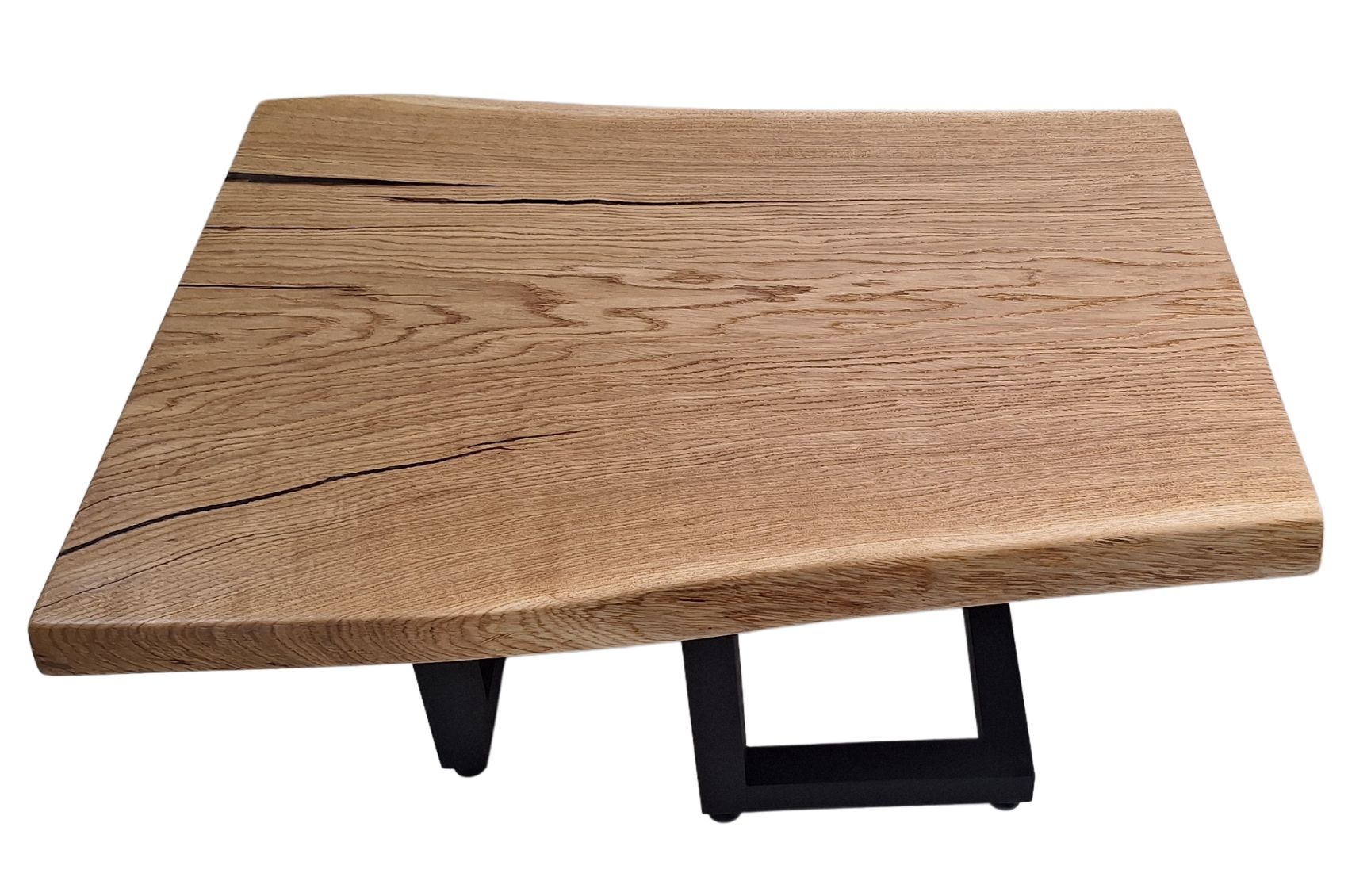 Table basse rustique en chêne massif avec finition naturelle