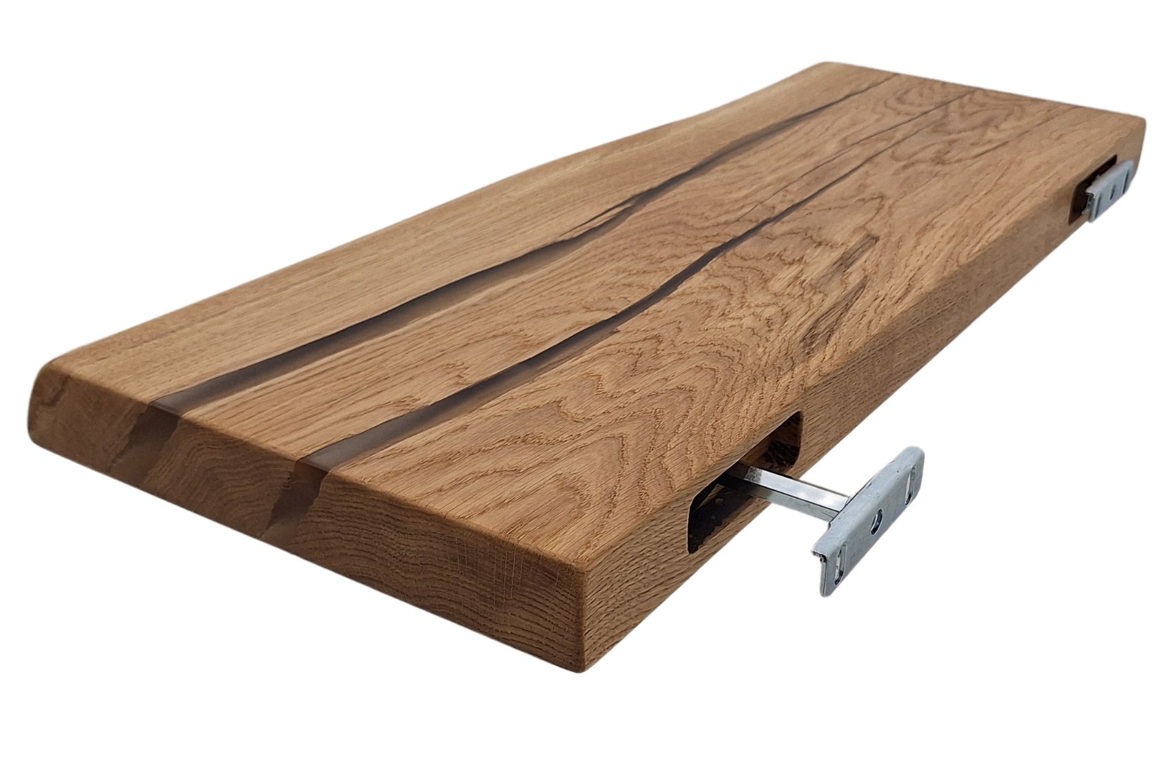 НП-600 17 Étagère murale en bois de chêne – 600 mm avec détails en résine