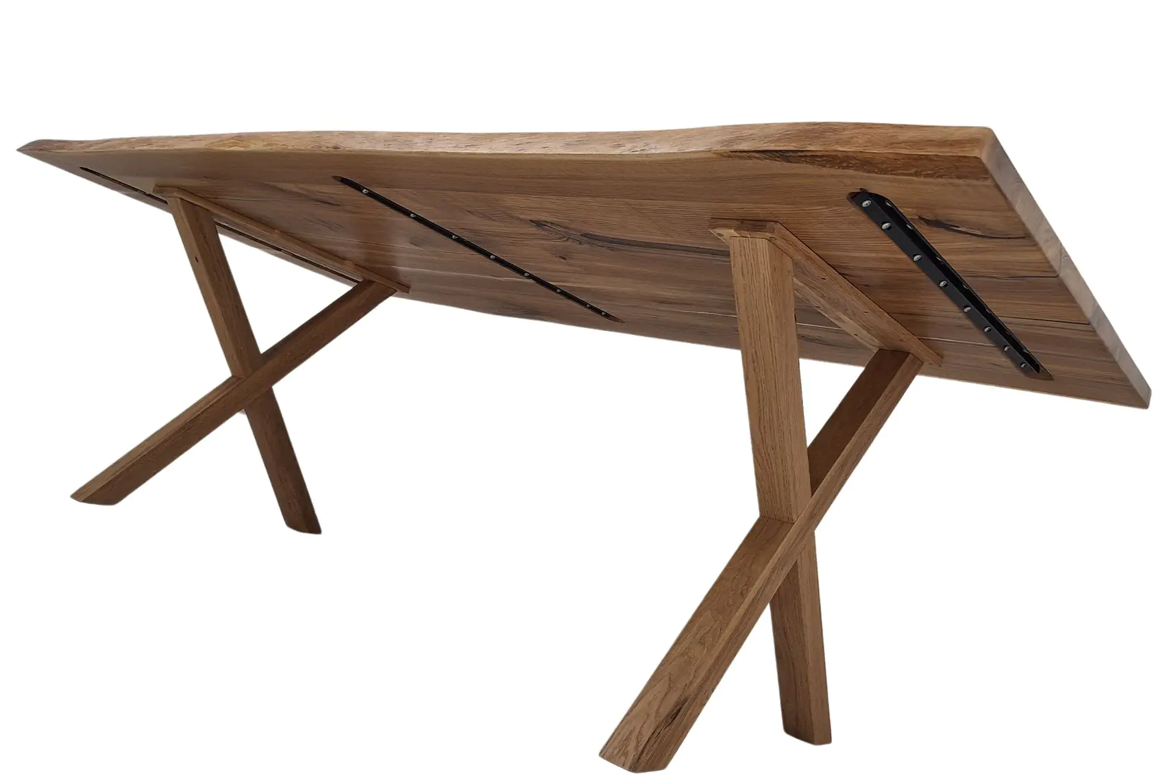 Table design en chêne massif & résine transparente – Brut & élégante