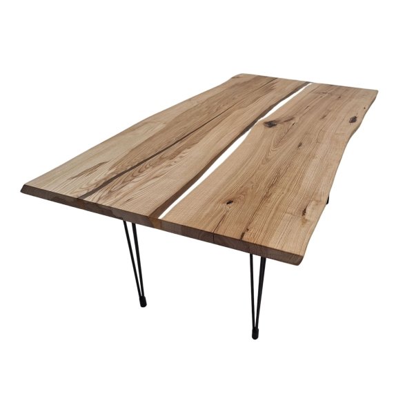 Table en frêne massif et résine blanche – Épure, douceur et artisanat Exemplaire