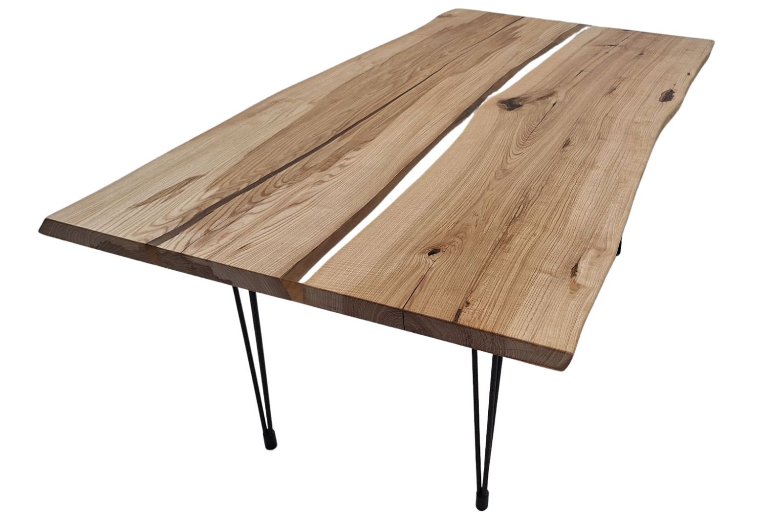 Table en frêne massif et résine blanche – Épure, douceur et artisanat Exemplaire