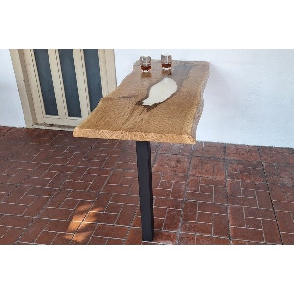 Pied de support pour bar en acier noir – Fixation au sol