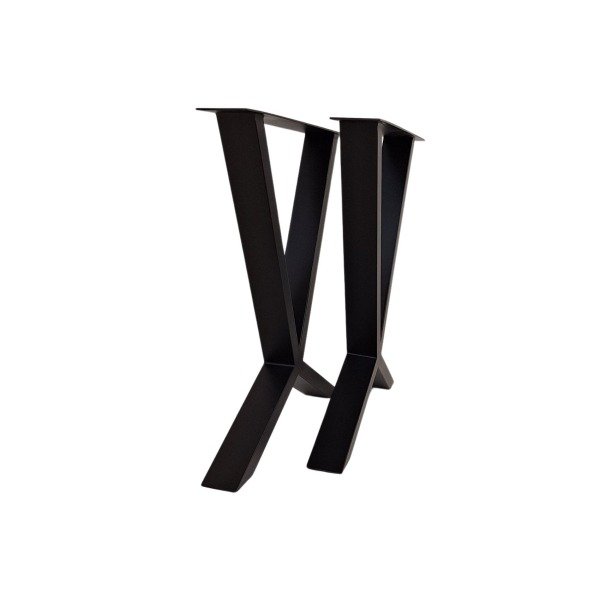 Pieds de table en métal noir en forme de V