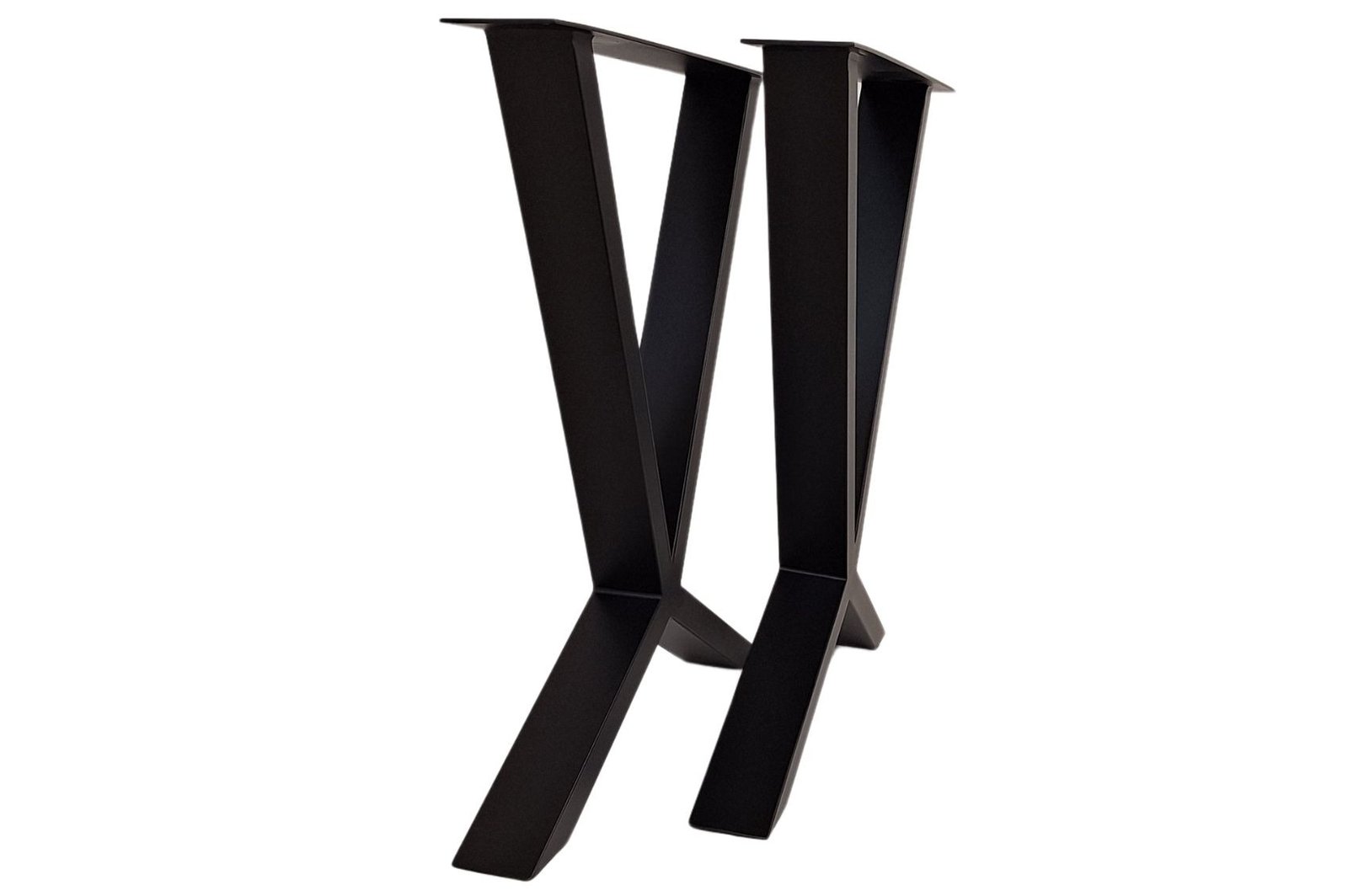 Pieds de table en métal noir en forme de V