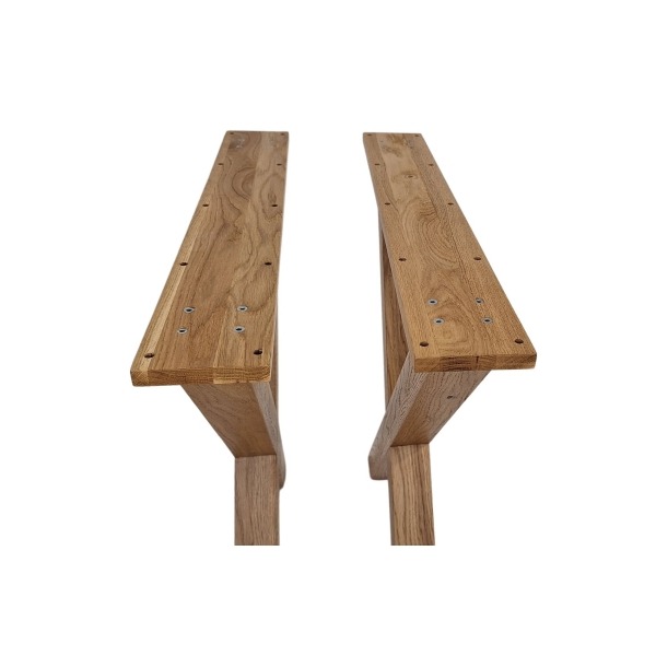 Pieds de table en chêne massif – Forme X élégante
