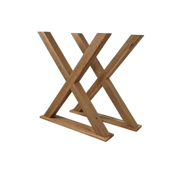 Pieds de table en chêne massif – Forme X élégante