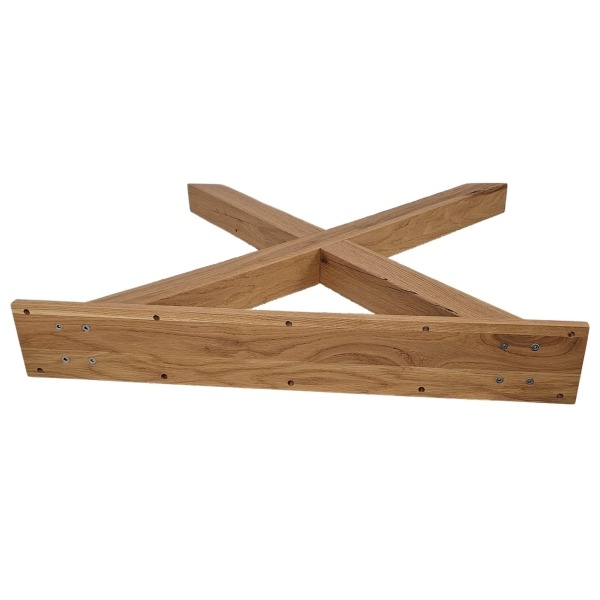 Pieds de table en chêne massif – Forme X élégante