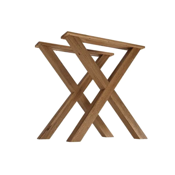 Pieds de table en chêne massif – Forme X élégante