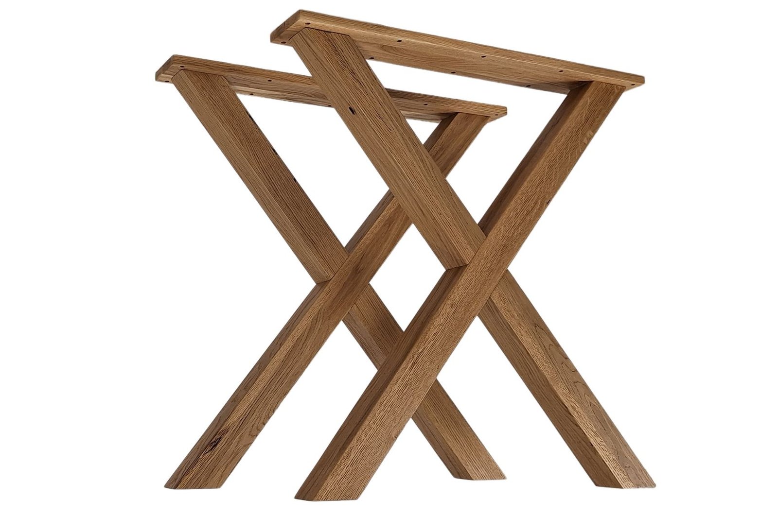 Pieds de table en chêne massif – Forme X élégante