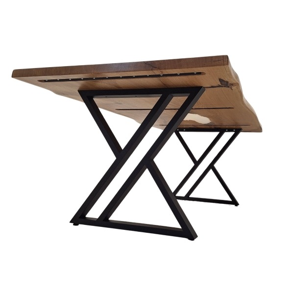 Pieds de table en métal double Y – Style industriel