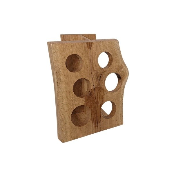 Porte-bouteilles artisanal en bois pour 6 bouteilles – à poser