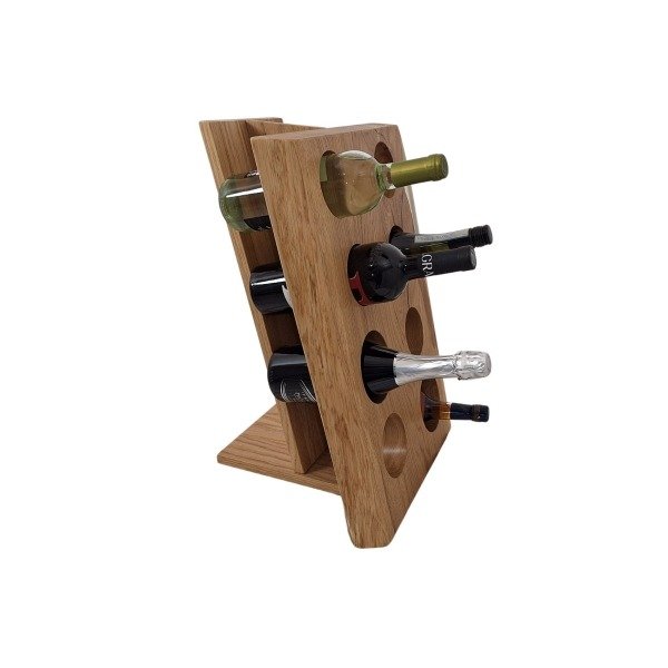 Porte-bouteilles en bois massif pour 8 bouteilles – modèle à poser