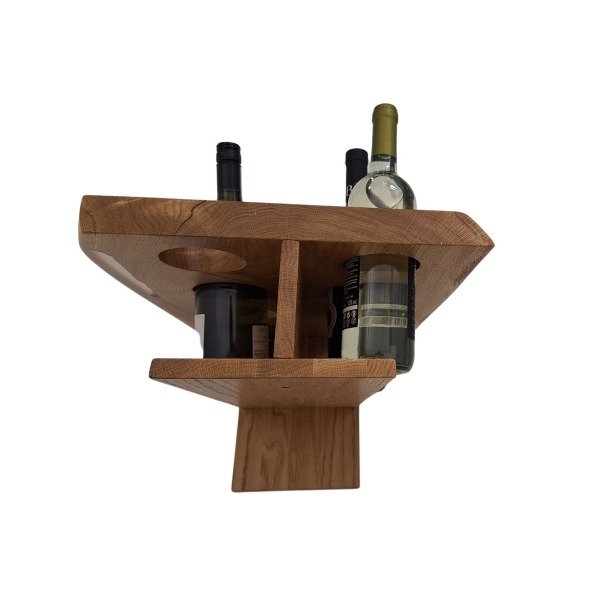 Porte-bouteilles en bois massif pour 8 bouteilles – modèle à poser