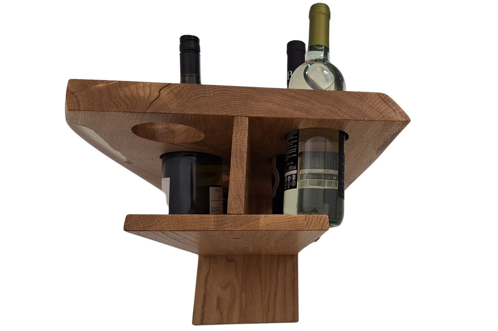 Porte-bouteilles en bois massif pour 8 bouteilles – modèle à poser